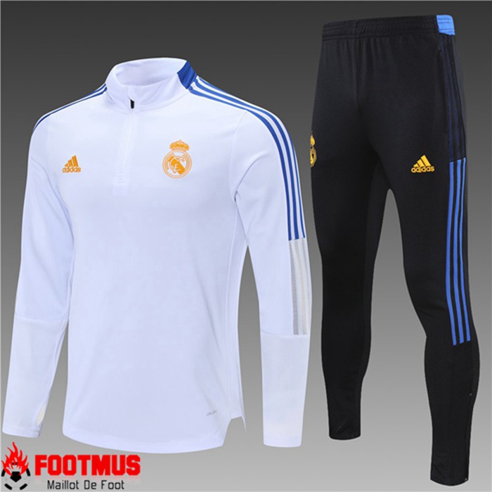 Achat Ensemble Survetement de Foot Real Madrid Enfant Blanc 2021/2022