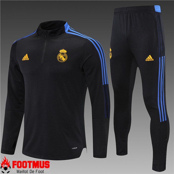 Ensemble Survetement de Foot Real Madrid Enfant Noir 2021/2022