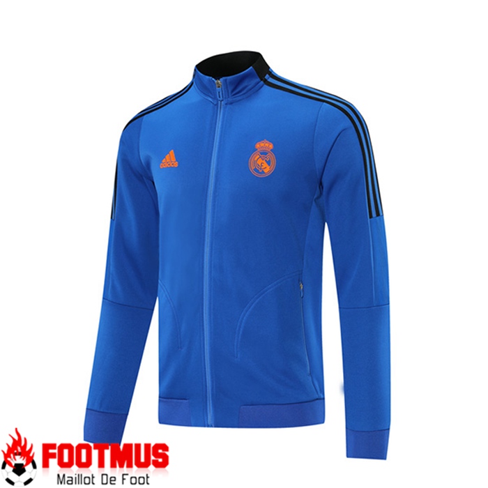 Nouveaux Veste Foot Real Madrid Bleu 2021/2022 -1