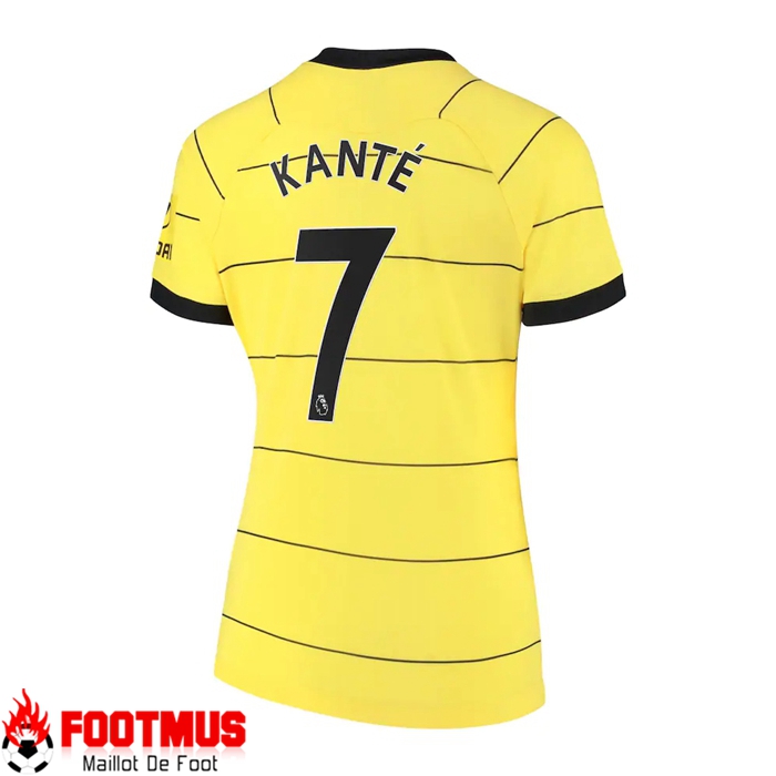 Maillot FC Chelsea (N'GOLO KANTÉ 7) Exterieur Femme Jaune 2021/2022