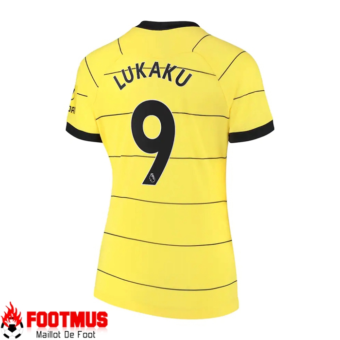 Maillot FC Chelsea (ROMELU LUKAKU 9) Exterieur Femme Jaune 2021/2022