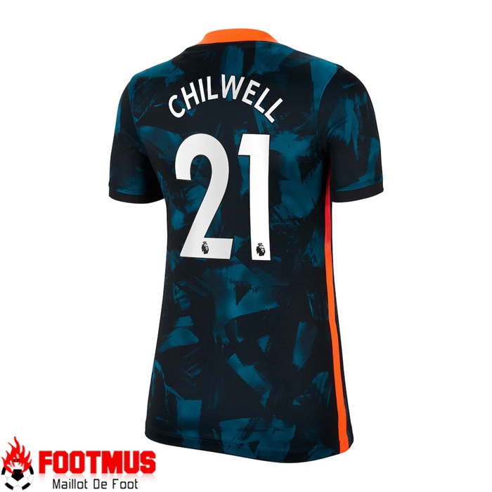 Maillot FC Chelsea (BEN CHILWELL 21) Third Femme Vert/Noir 2021/2022