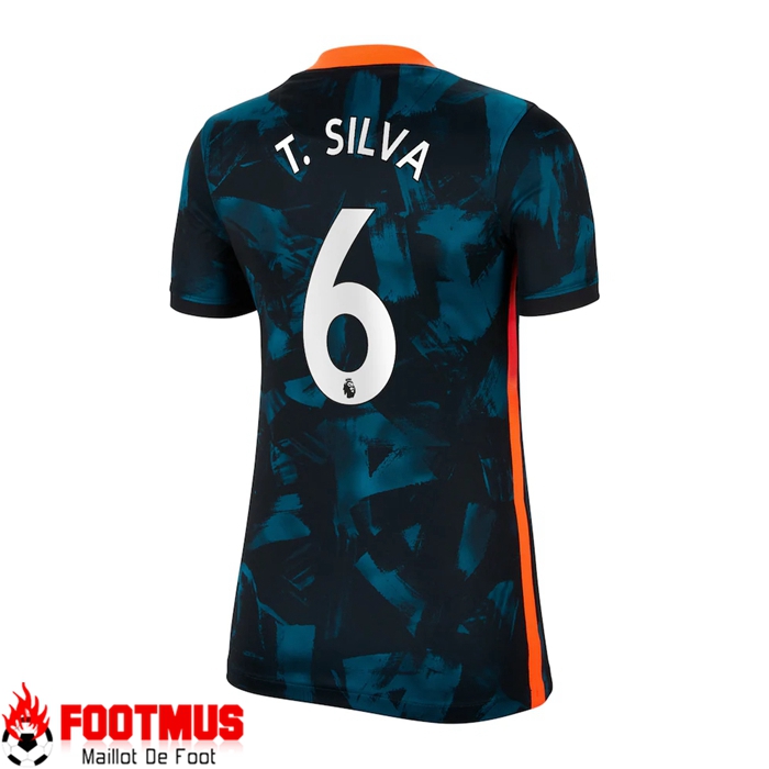 Maillot FC Chelsea (THIAGO SILVA 6) Third Femme Vert/Noir 2021/2022