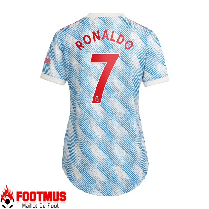 Maillot Manchester United (RONALDO 7) Exterieur Femme Bleu/Blanc 2021/2022