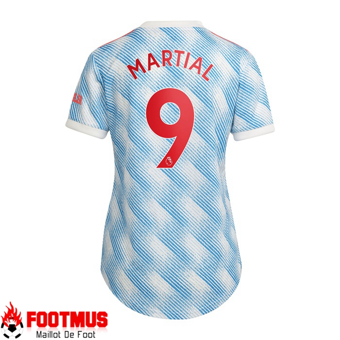 Maillot Manchester United (ANTHONY MARTIAL 9) Exterieur Femme Bleu/Blanc 2021/2022