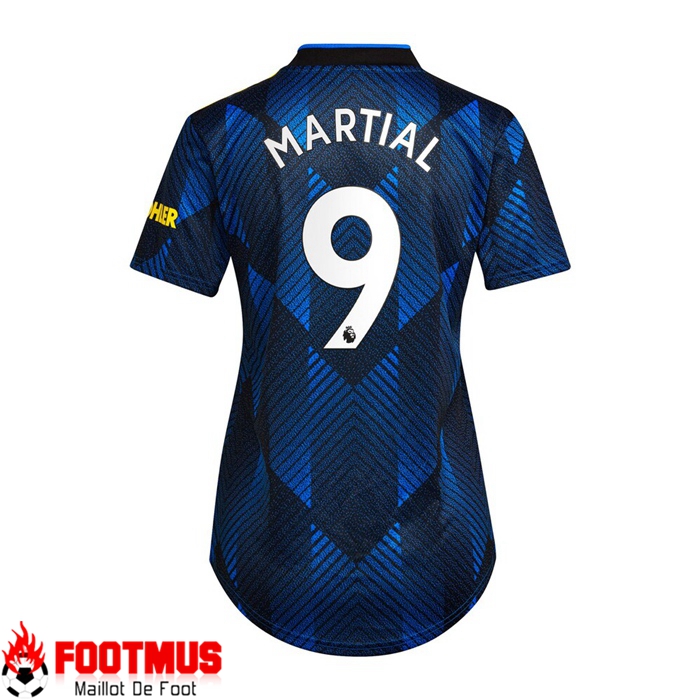Maillot Manchester United (ANTHONY MARTIAL 9) Third Femme Bleu 2021/2022