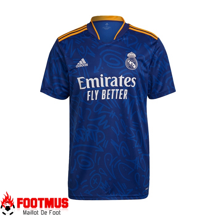 Maillot de Foot Real Madrid Exterieur Bleu 2021/2022