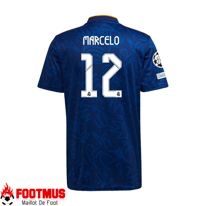 Maillot Real Madrid (MARCELO REAL 12) Exterieur Bleu 2021/2022