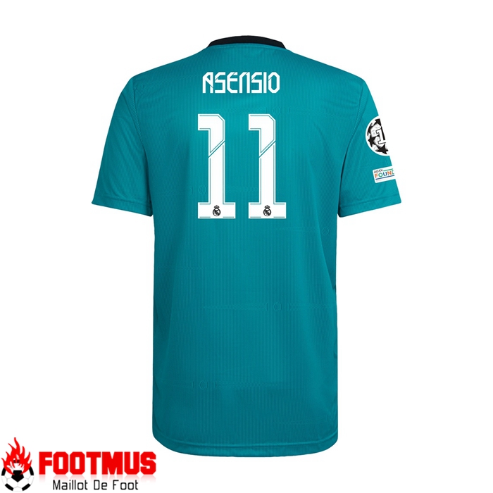 Maillot Real Madrid (MARCO ASENSIO 11) Third Bleu Vert 2021/2022