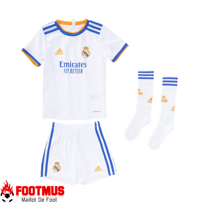 Maillot de Foot Real Madrid Domicile Enfant Blanc 2021/2022