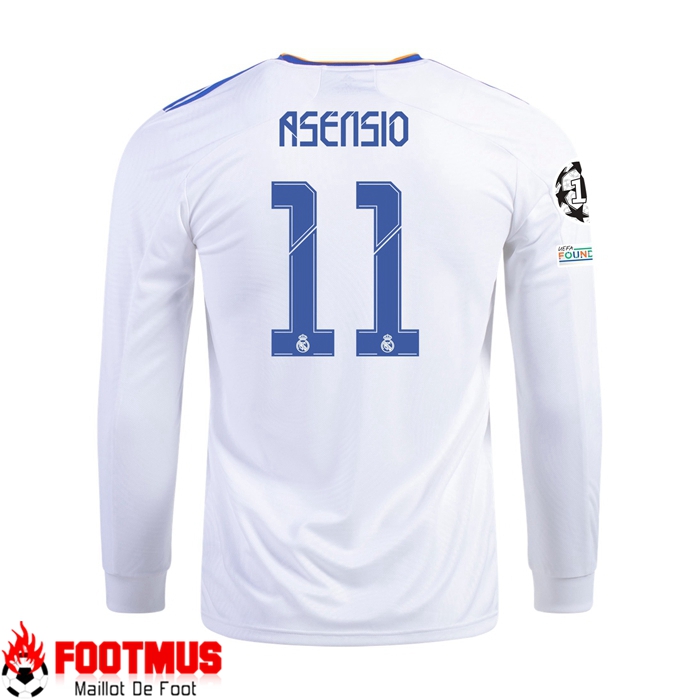 Maillot Real Madrid (MARCO ASENSIO 11) Domicile Manche Longue Blanc 2021/2022