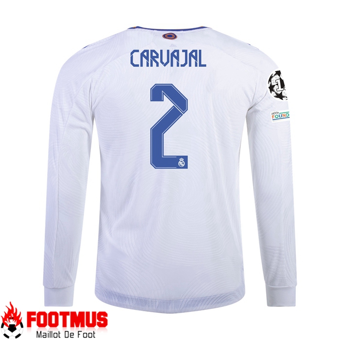 Maillot Real Madrid (DANI CARVAJAL 2) Domicile Manche Longue Blanc 2021/2022