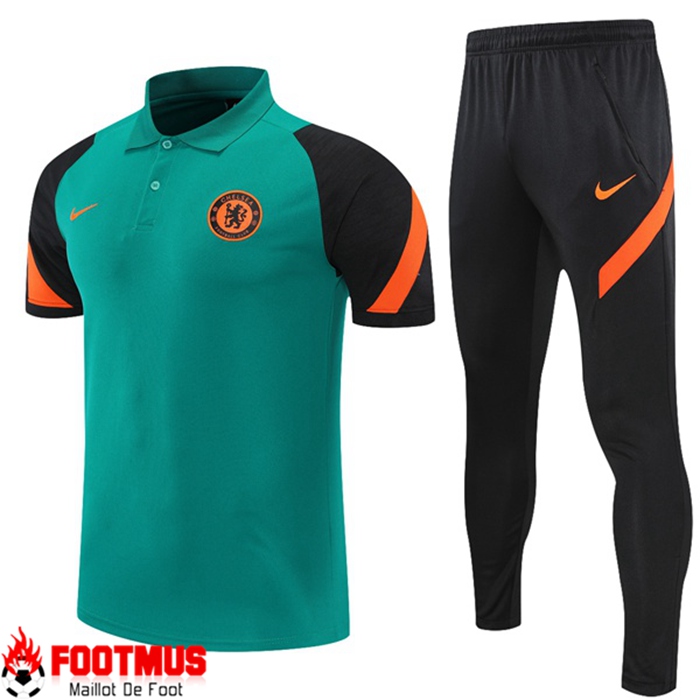 Ensemble Polo FC Chelsea + Pantalon Noir/Vert 2021/2022