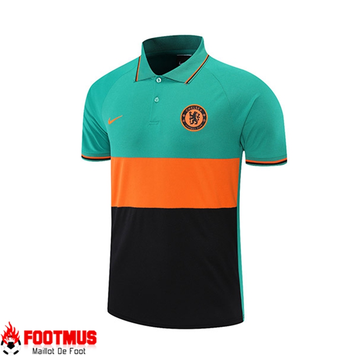 Polo Foot FC Chelsea Noir/Vert/Orange 2021/2022