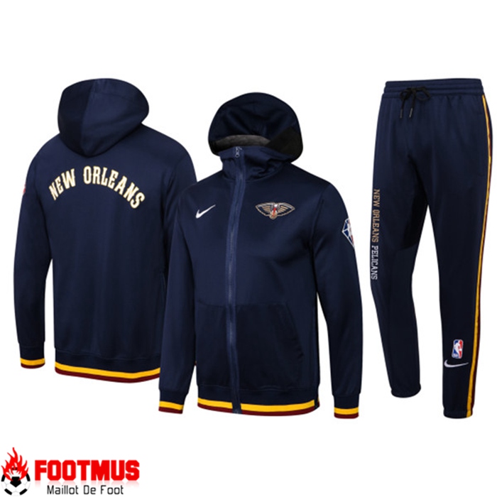 Ensemble Survetement de Foot New Orleans Pelicans Bleu Marin 2022