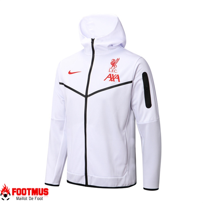 Veste A Capuche FC Liverpool Blanc 2022/2023