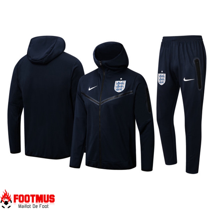 Ensemble Veste A Capuche Survetement Foot Angleterre Bleu Marin 2022/2023