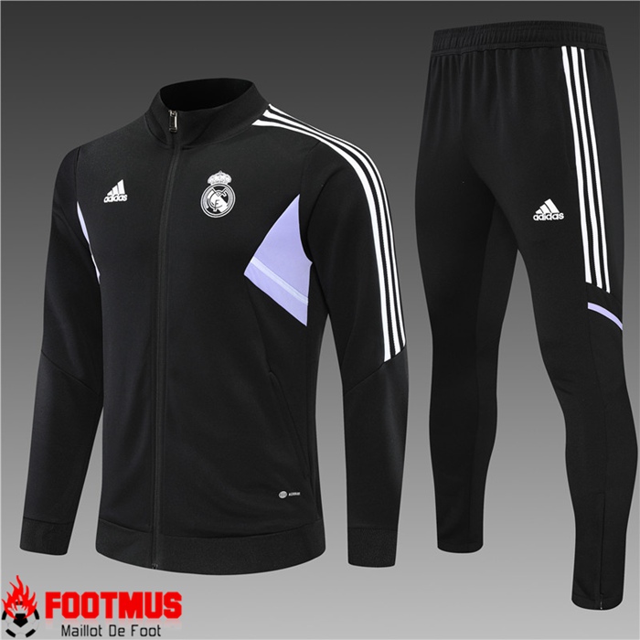 Ensemble Survetement de Foot - Veste Real Madrid Enfant Noir 2022/2023