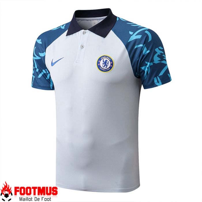 Polo Foot FC Chelsea Blanc/Bleu 2022/2023