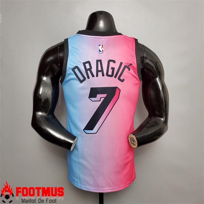 Photo Nouveau Maillot Miami Heat (Dragic 7) Rose/Bleu Gradient Color City Edition