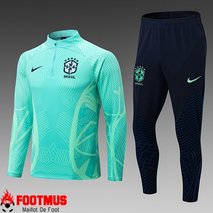 Ensemble Survetement de Foot Bresil Enfant Vert 2022/2023