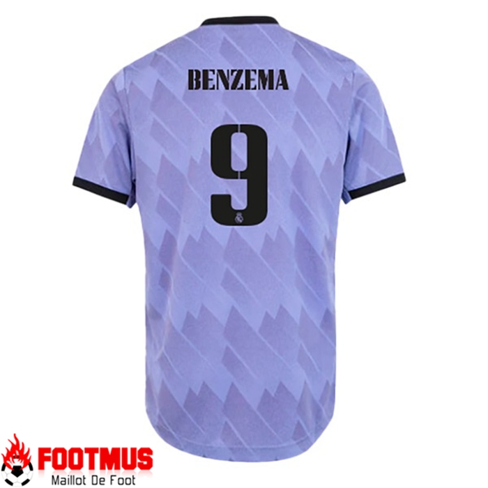Maillot de Foot Real Madrid (BENZEMA #9) 2022/23 Exterieur