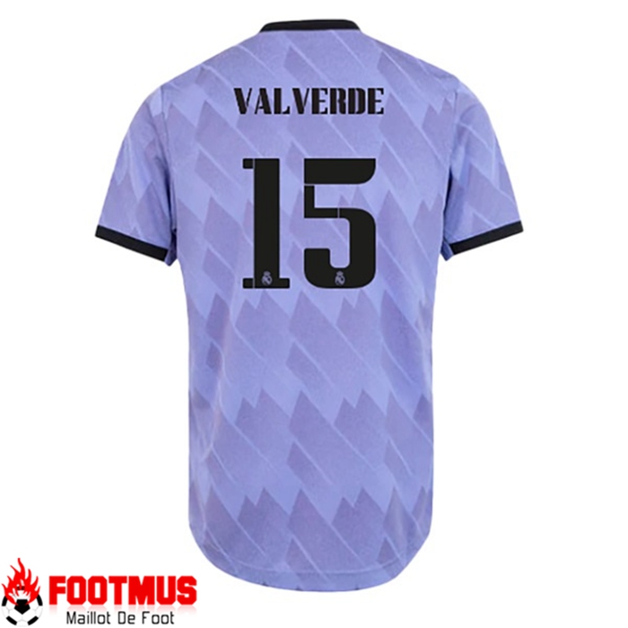 Maillot de Foot Real Madrid (VALVERDE #15) 2022/23 Exterieur