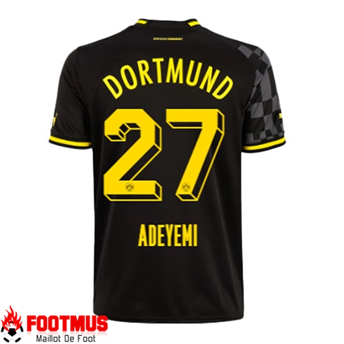 Maillot de Foot Dortmund BVB (ADEYEMI #27) 2022/23 Exterieur