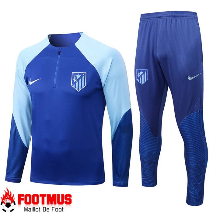 Créer Ensemble Survetement de Foot Atletico Madrid Bleu Marin 2022/2023