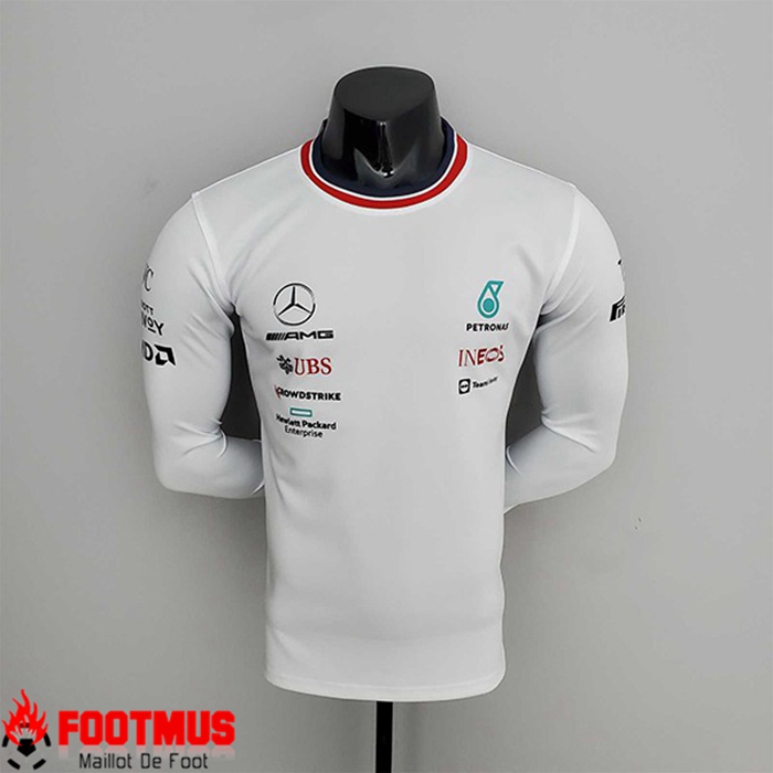 T-Shirt Manches Longues F1 Mercedes Benz Team Blanc 2022
