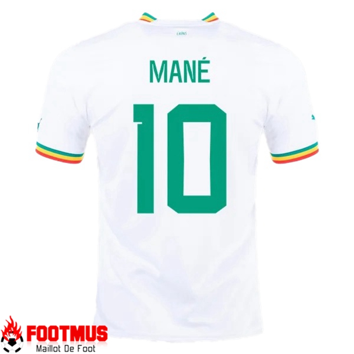 Lepni.me T-Shirt Pour Hommes De Football Du Sénégal Avec Votre Nom Et Numéro | Drapeau Sénégalaise Insigne Personnalisé Coupe Du Monde 2022 (S Blanc Multicolore