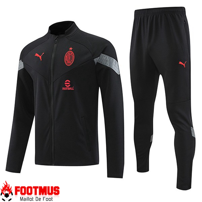 Ensemble Survetement de Foot - Veste Milan AC Noir 2022/2023