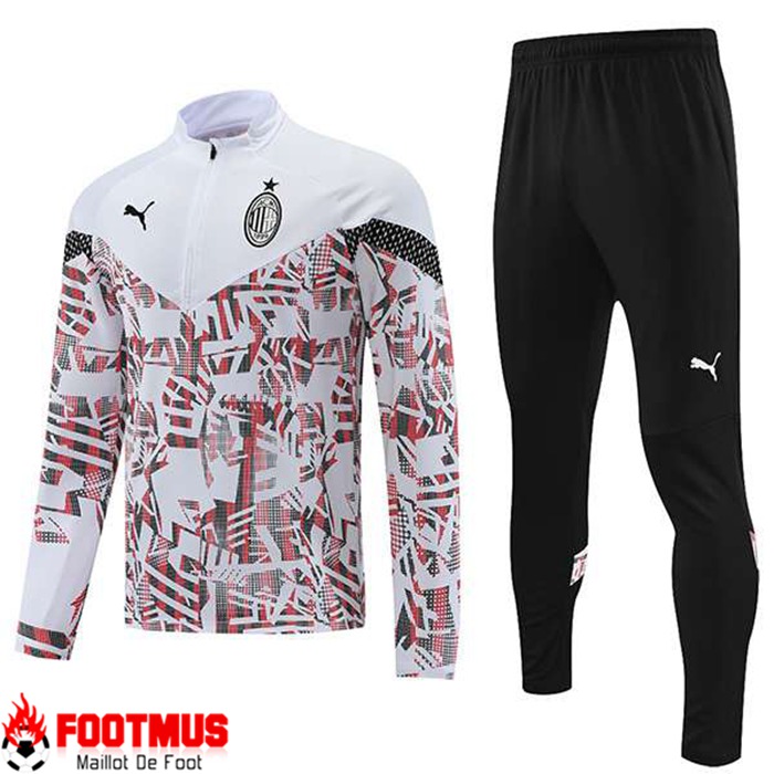 Ensemble Survetement de Foot Milan AC Blanc 2022/2023