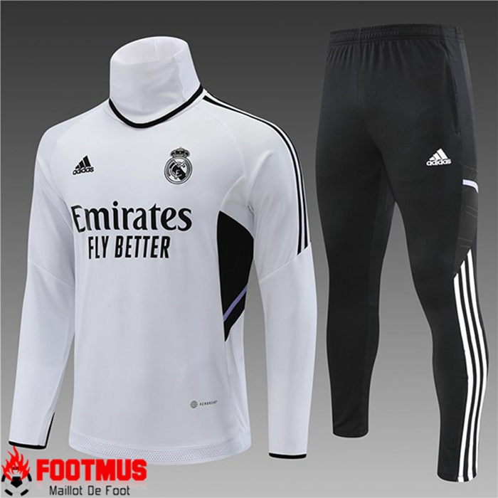 Ensemble Survetement de Foot Real Madrid Enfant Blanc 2022/2023