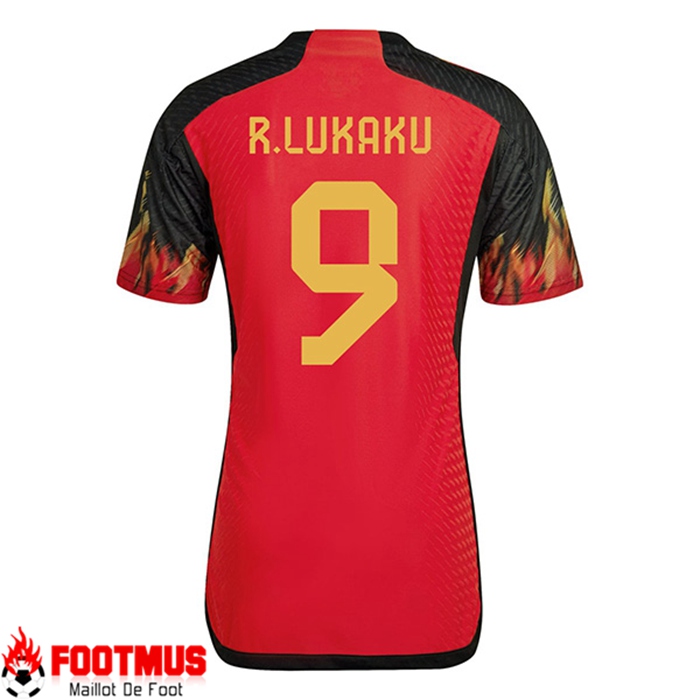 Maillot de Foot Belgique （R.LUKAKU #9）Coupe Du Monde 2022 Domicile
