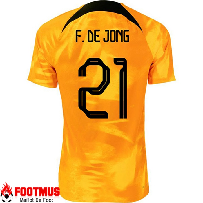 Maillot de Foot Pays-Bas （F.DE JONG #21）Coupe Du Monde 2022 Domicile