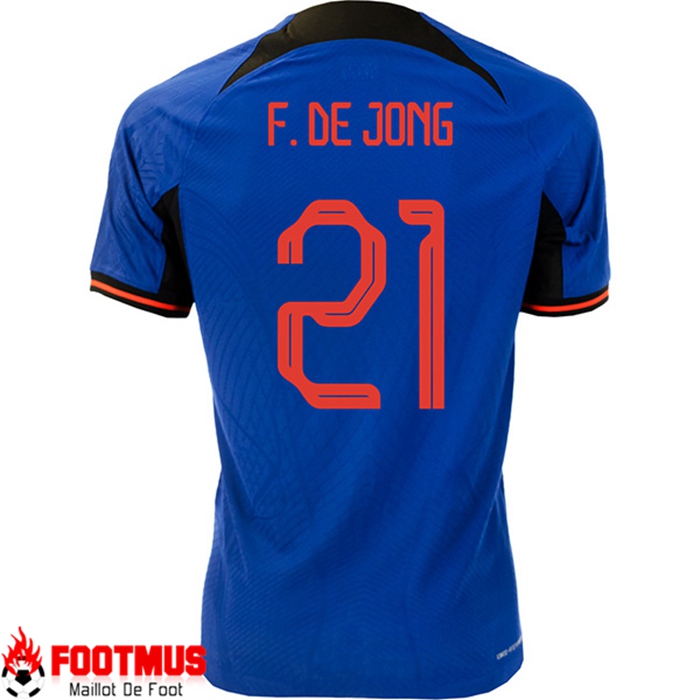 Maillot de Foot Pays-Bas （F.DE JONG #21）Coupe Du Monde 2022 Exterieur