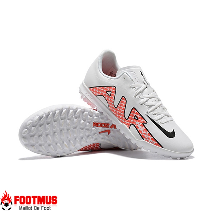 Nike Chaussures de Foot Air Zoom Mercurial Vapor- XV Academy TF Blanc/Rouge