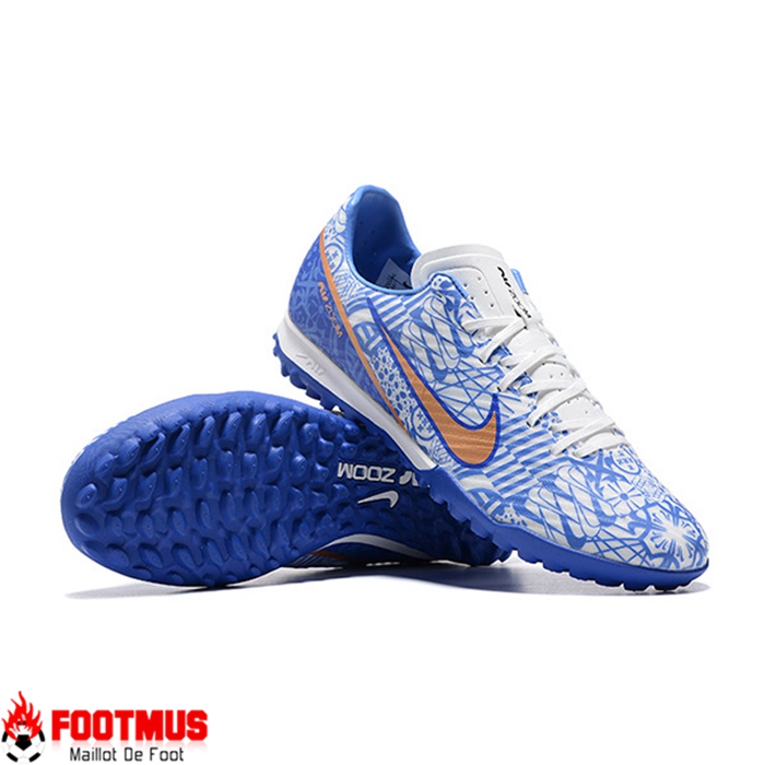 Nike Chaussures de Foot Air Zoom Mercurial Vapor- XV Academy TF Bleu/Blanc