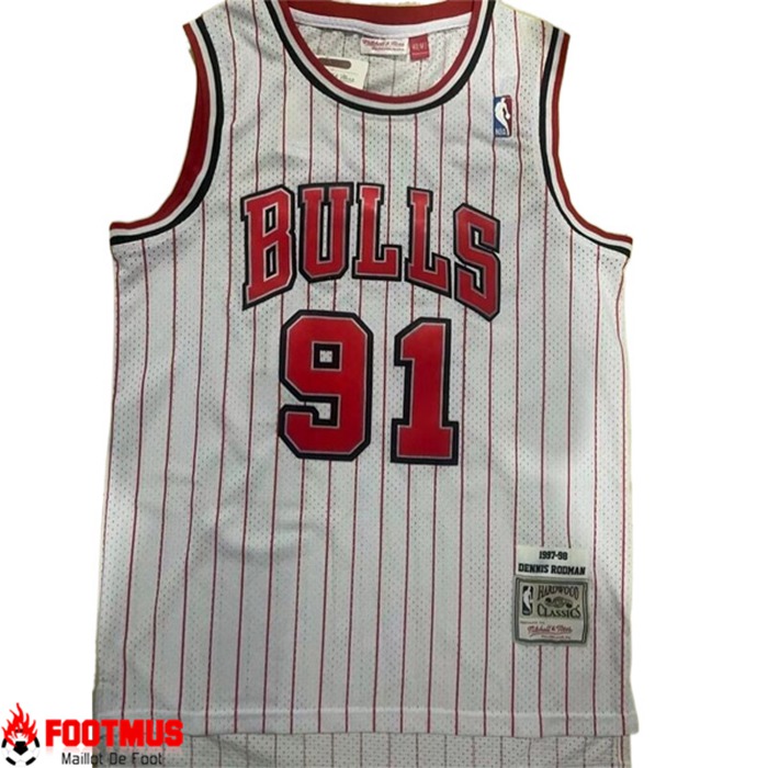 Maillot Chicago Bulls (RODMAN #91) 2022/23 Blanc