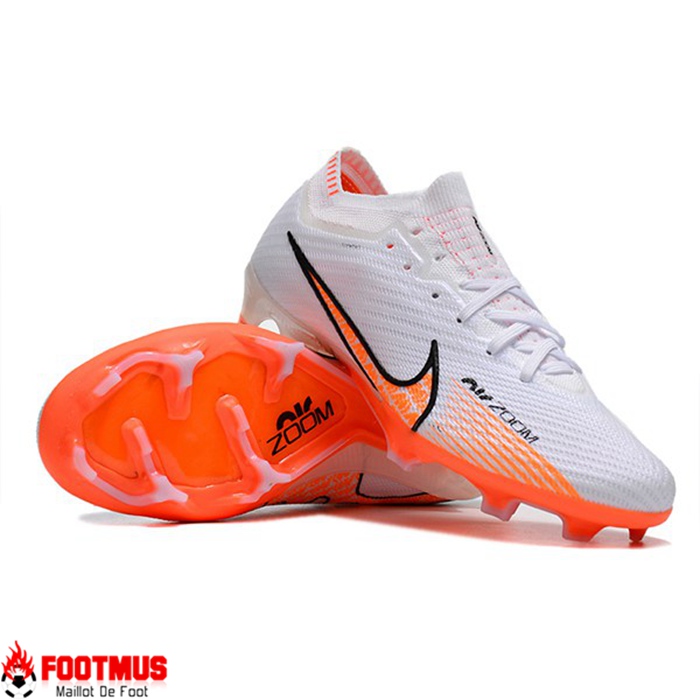 Nike Chaussures de Foot Air Zoom Mercurial Vapor XV Elite FG Blanc/Orange