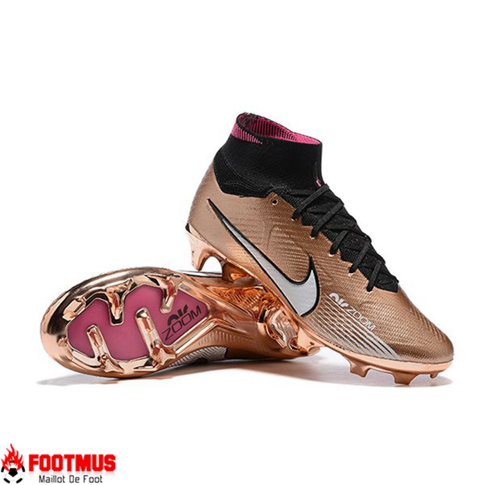 Nike Chaussures de Foot Air Zoom Mercurial Superfly IX Elite FG Doré