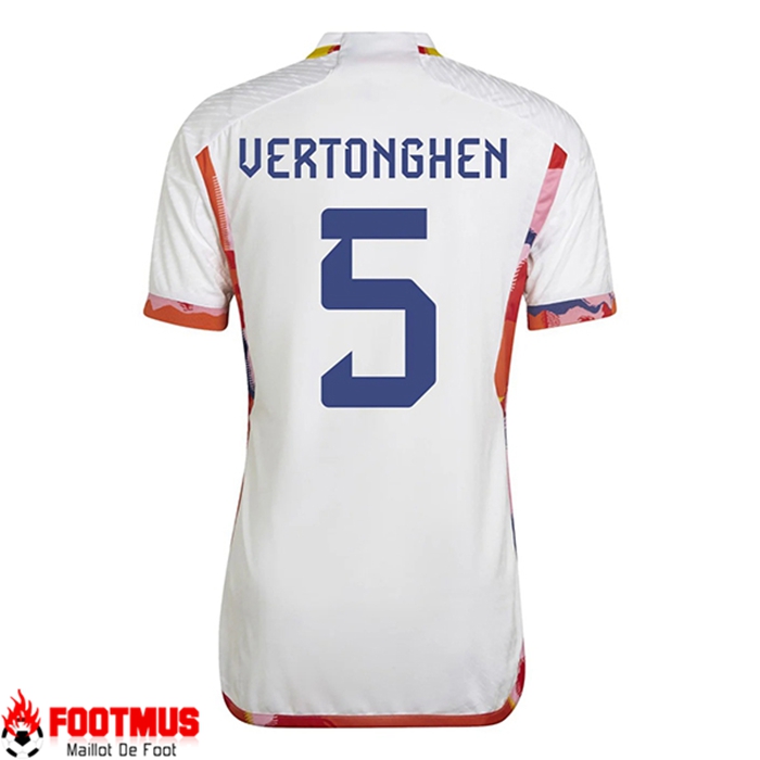 Maillot de Foot Belgique (VERTONGHEN #5) Coupe Du Monde 2022 Exterieur