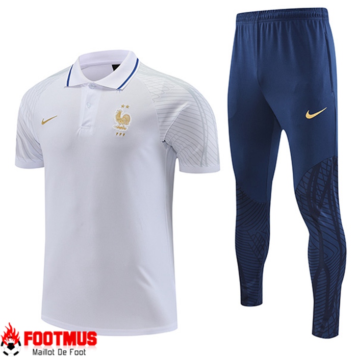 Ensemble Polo Foot France Blanc 2022/2023
