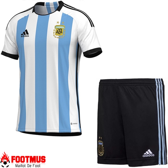 Maillot de Foot Argentin Enfant Domicile Coupe Du Monde 2022