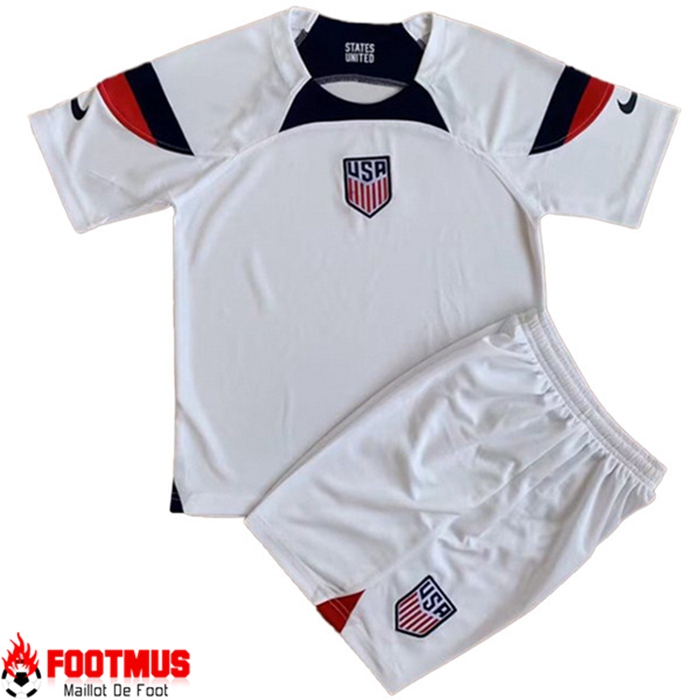 Maillot de Foot États-Unis Enfant Domicile Coupe Du Monde 2022