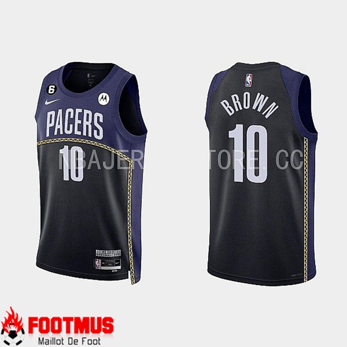 Maillot Indiana Pacers (BROWN #10) 2022/23 Noir/Bleu