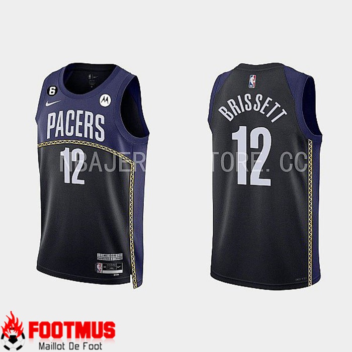 Maillot Indiana Pacers (BRISSETT #12) 2022/23 Noir/Bleu