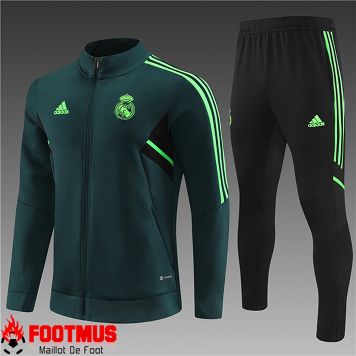 Ensemble Veste Survetement Real Madrid Enfant Vert 2022/2023