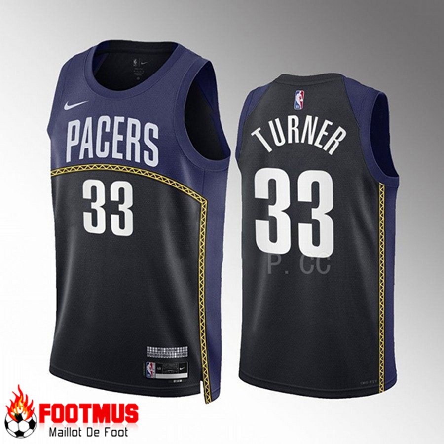Maillot Indiana Pacers (TURNER #33) 2022/23 Noir/Bleu